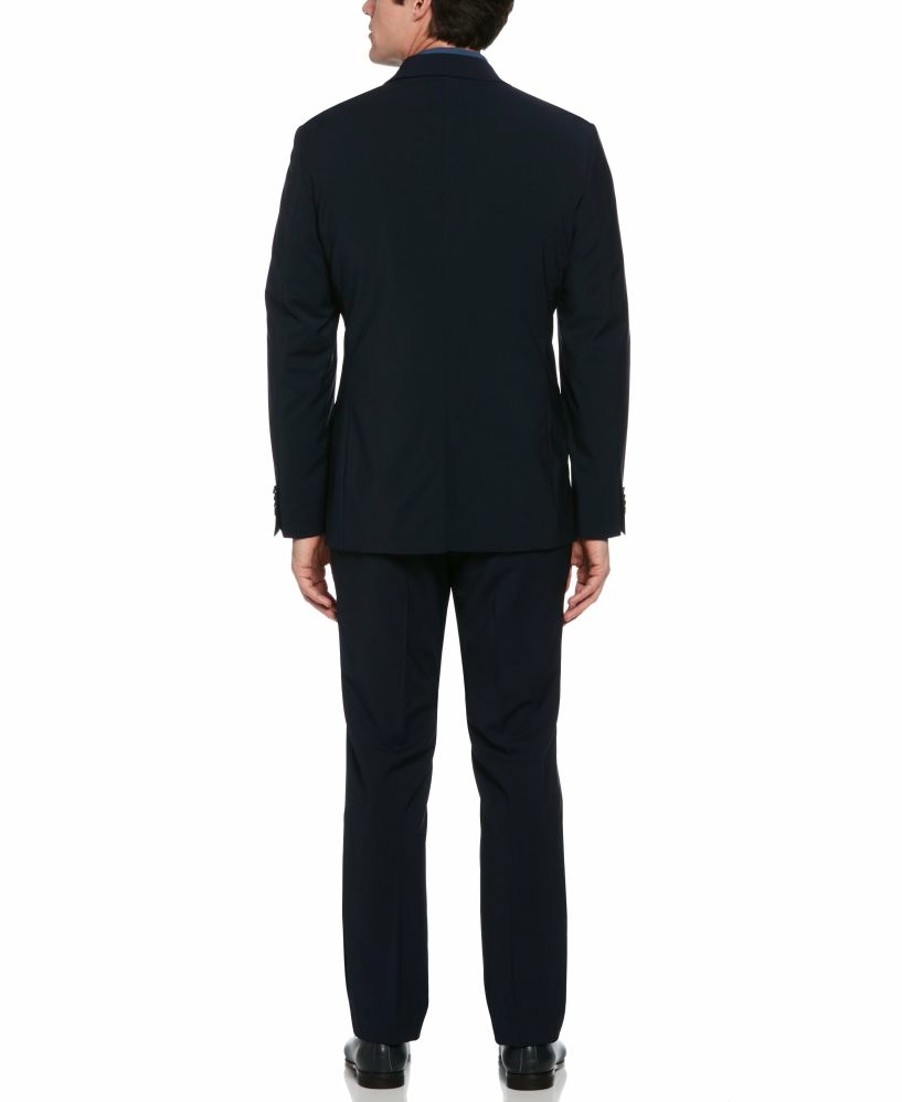 Clothing Perry Ellis | Slim Fit Textured Wool Deep Navy Suit » Nahumpercy